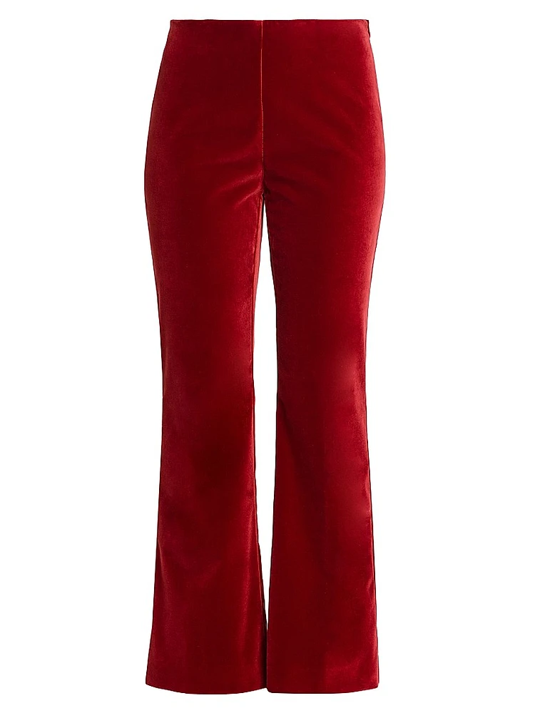 Velvet Boot-Cut Pants