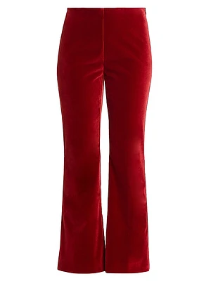Velvet Boot-Cut Pants