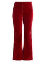 Velvet Boot-Cut Pants