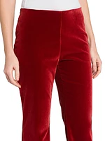 Velvet Boot-Cut Pants