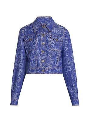 Bouquet Crop Denim Jacket