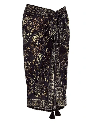 Balinese Botanical Print Cotton Pareo