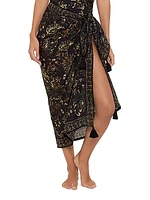 Balinese Botanical Print Cotton Pareo