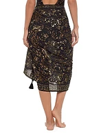 Balinese Botanical Print Cotton Pareo