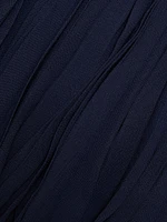 Salvia Pleated Ruffle Midi-Dress