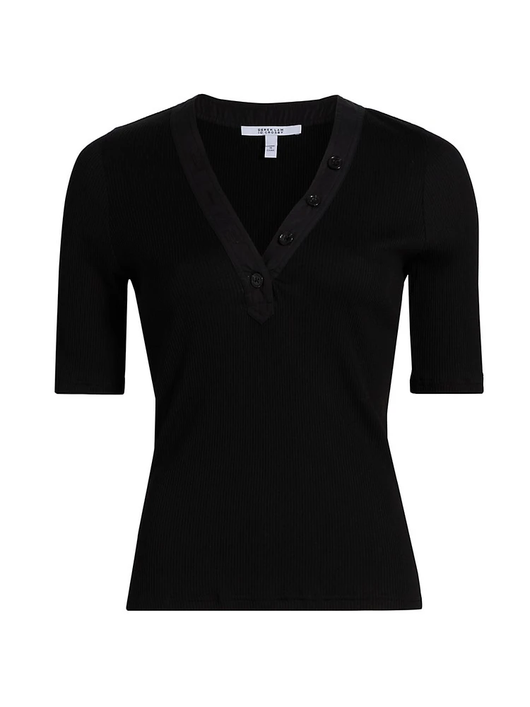 Adrian V-Neck Ribbed T-Shirt