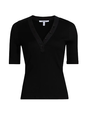 Adrian V-Neck Ribbed T-Shirt