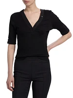 Adrian V-Neck Ribbed T-Shirt