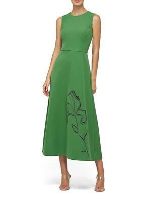 Blossom Floral Appliqué Midi-Dress