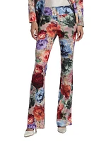 Janis Floral Cropped Boot-Cut Pants