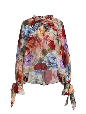Norah Tie Sleeve Peasant Blouse