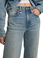 Charlotte Washed-Denim High-Rise Straight-Leg Jeans