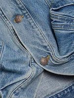 Washed Denim Crop Jacket