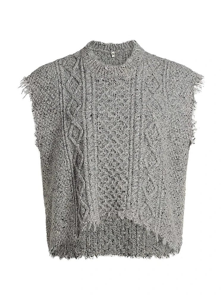 Wool-Blend Cable-Knit Tank