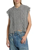 Wool-Blend Cable-Knit Tank