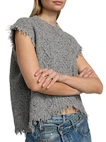 Wool-Blend Cable-Knit Tank
