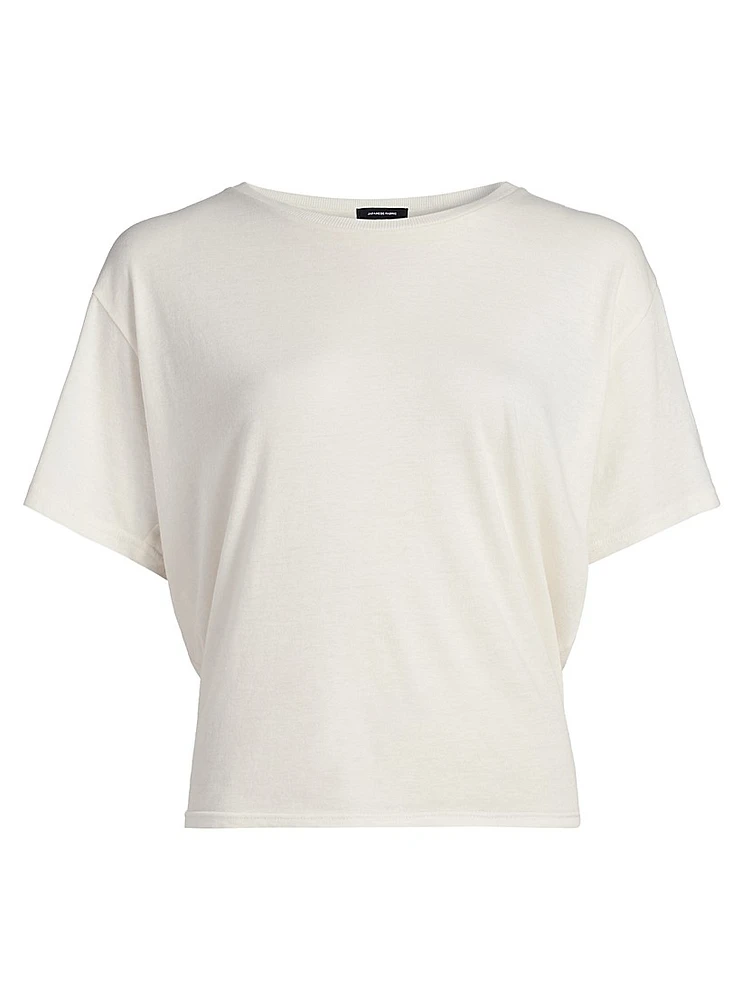 Cotton-Cashmere Crop T-Shirt