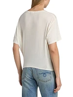 Cotton-Cashmere Crop T-Shirt