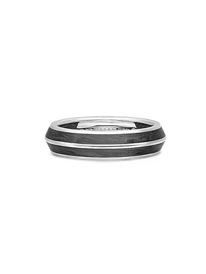 Knife Edge Band Ring 18K White Gold