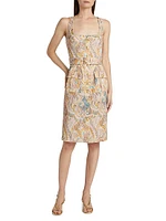 Idy Paisley Stretch Cotton Knee-Length Shirtdress