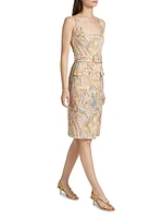 Idy Paisley Stretch Cotton Knee-Length Shirtdress