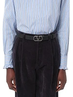 Vlogo Signature Reversible Shiny Calfskin Belt 30MM
