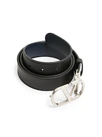 Vlogo Signature Reversible Shiny Calfskin Belt 30MM