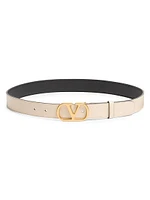 Vlogo Signature Reversible Shiny Calfskin Belt 30 Mm