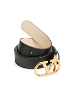 Vlogo Signature Reversible Shiny Calfskin Belt 30 Mm