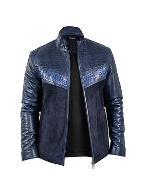 Leather Python Shield Jacket