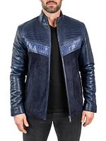 Leather Python Shield Jacket