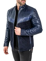 Leather Python Shield Jacket
