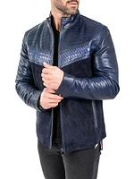 Leather Python Shield Jacket