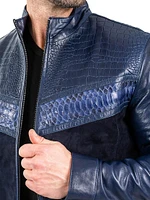 Leather Python Shield Jacket