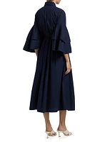 Fiesta Cotton Midi-Shirtdress