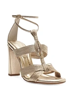 Olga 90MM Leather T-Strap Sandals