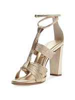 Olga 90MM Leather T-Strap Sandals