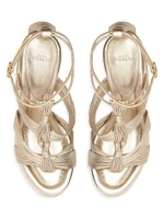 Olga 90MM Leather T-Strap Sandals