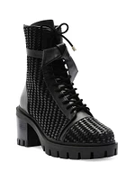 Tresse Combat Textured Ankle Boots
