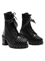 Tresse Combat Textured Ankle Boots