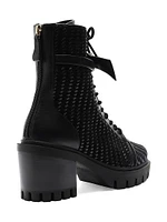 Tresse Combat Textured Ankle Boots