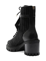 Tresse Combat Textured Ankle Boots
