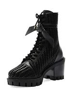 Tresse Combat Textured Ankle Boots
