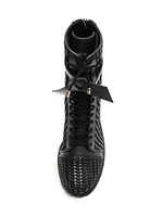 Tresse Combat Textured Ankle Boots