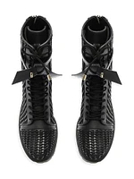 Tresse Combat Textured Ankle Boots