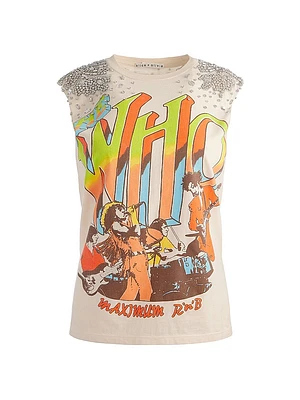 Micah Embellished Cotton Muscle Tank