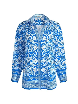 Kiva Printed Oversized Pajama Shirt