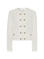 Bubble Pointelle-Knit Cardigan