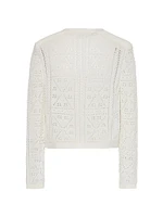 Bubble Pointelle-Knit Cardigan