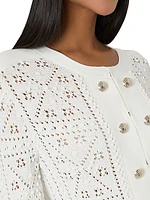 Bubble Pointelle-Knit Cardigan
